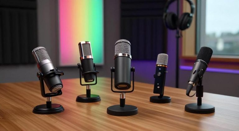 Top 5 Microfones para Podcast 2026: Pazie, AGold, Hollyland, aGold e FIFINE